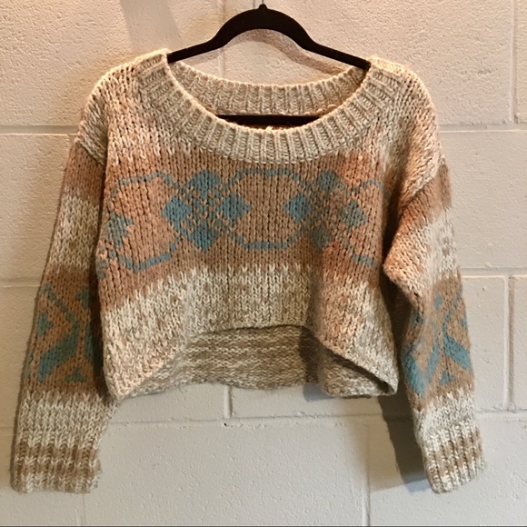 Free People Sweaters - Anthro Free People // knit crop wool blend sweater